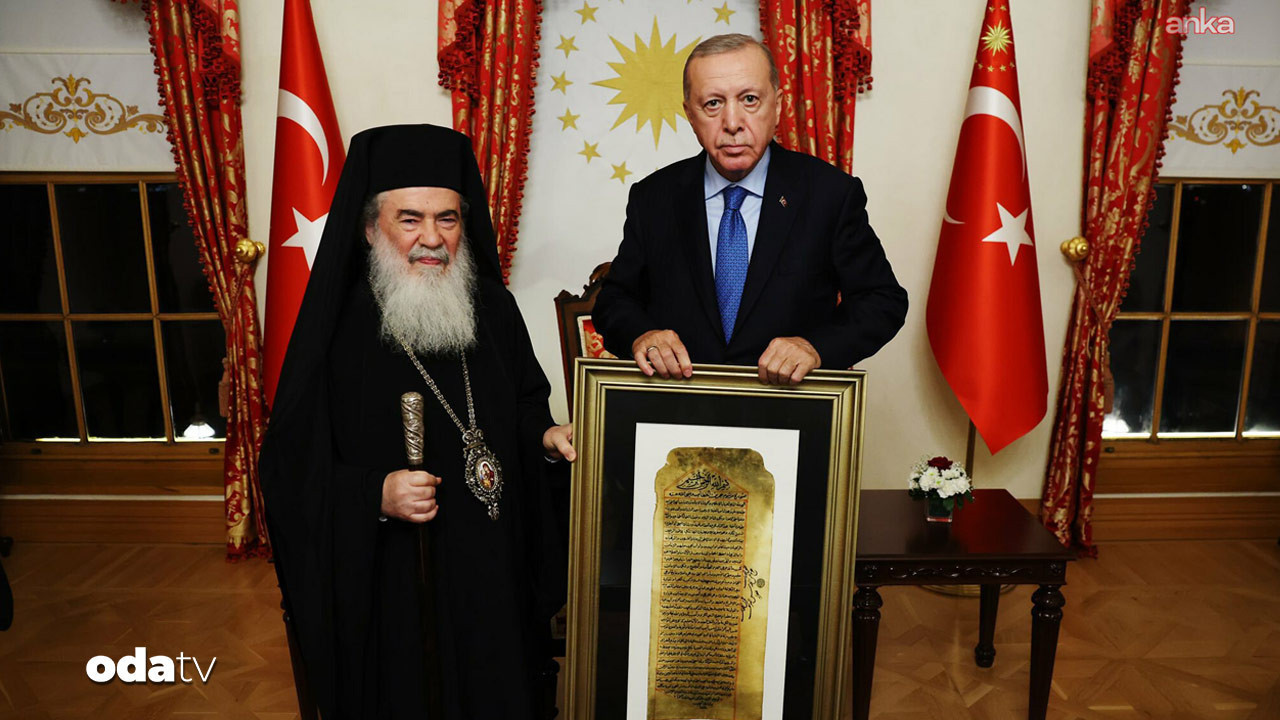 cumhurbaskani erdogan kudus patrigi ile gorustu yvFcOONw