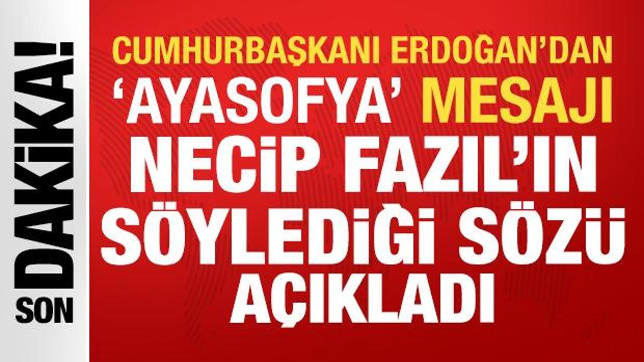 Cumhurbaşkanı Erdoğan: Ayasofya’yı yeniden ibadete açmak bize nasip oldu Haber gorseli